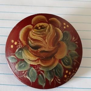 Handcrafted rosemaling pin